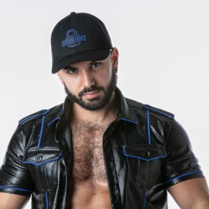 Punch Hole Leatherette Shirt Bleu 44786