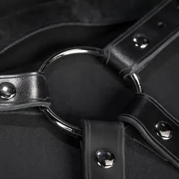 Mr S Leather Corey Jay dildo harness, swappable ring | Dark-Ink
