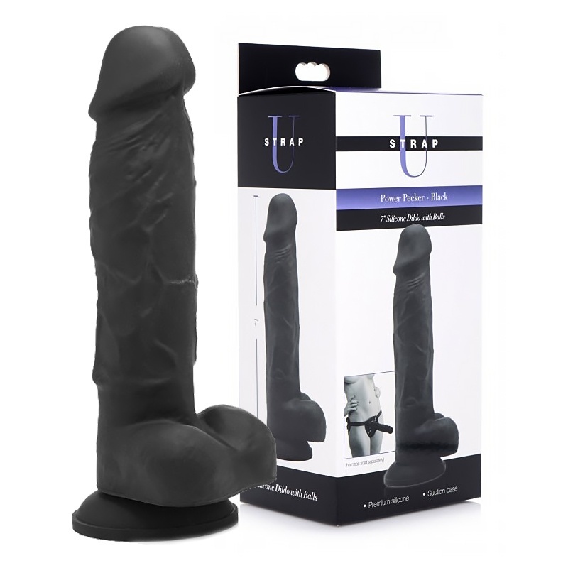 Dildo Power Pecker Silikon 18cm Schwarz 45707