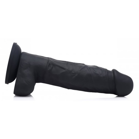 Power Pecker 7"/18cm Silicone Dildo w/ Balls - Black 45708