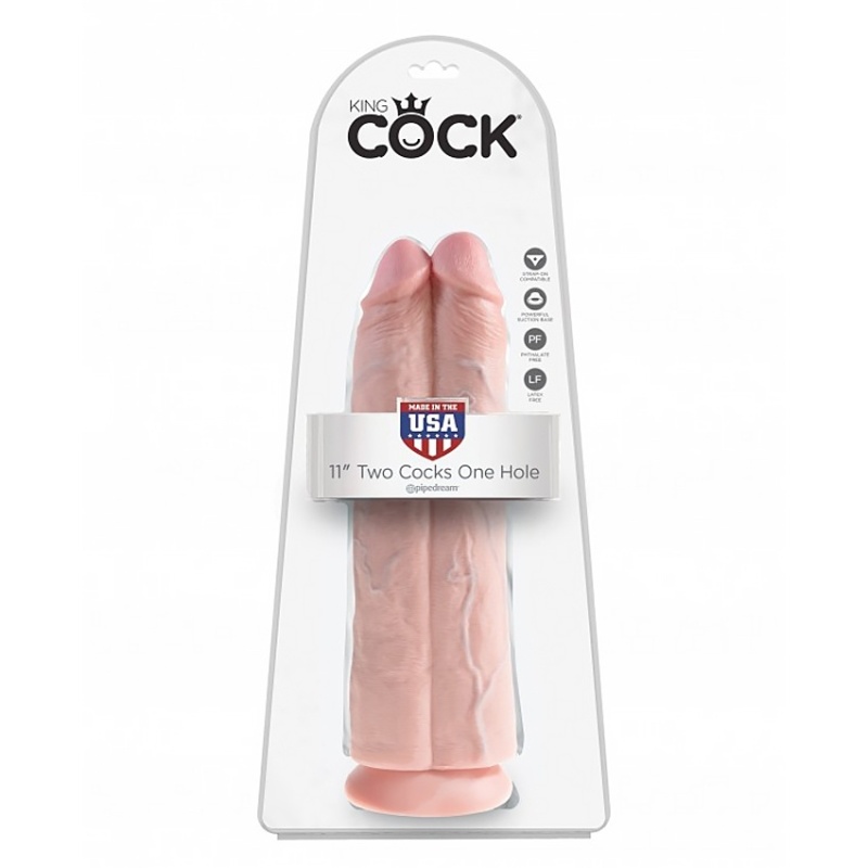 Two Cocks One Hole 11" 28cm Flesh 45731