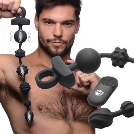 10X Dark Ratter Vibrating Silicone anal Beads 45757