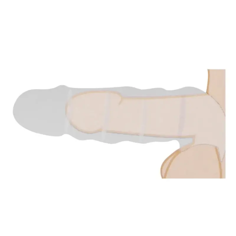 Penis Sleeve RealRock 21 cm Halterungsringe inklusive | Dark-Ink