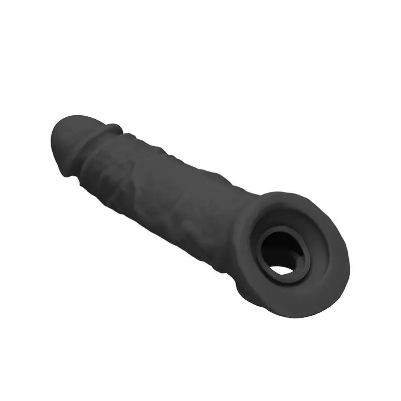 Penis Sleeve RealRock 21 cm Halterungsringe inklusive | Dark-Ink