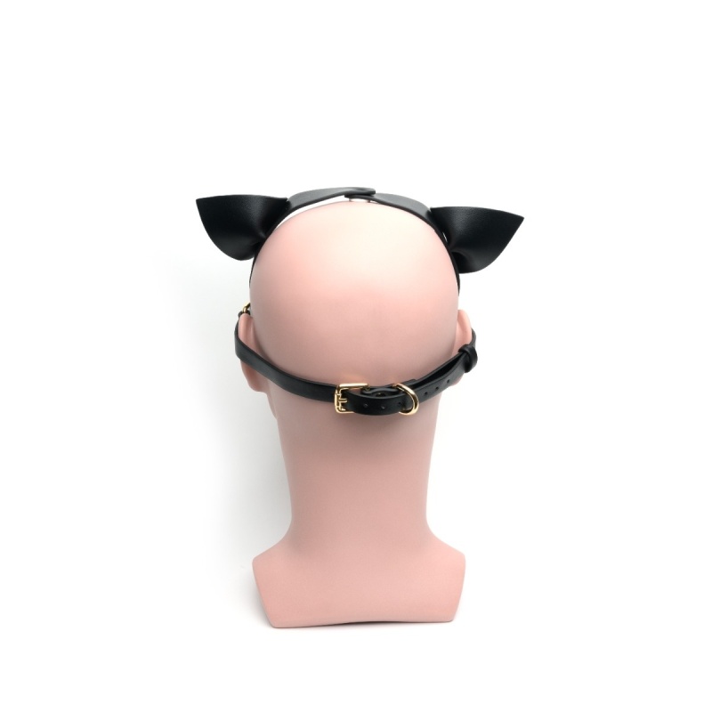 665 Bondage Pup Hood Black/White 45971
