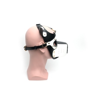 665 Bondage Pup Hood Black/White 45972