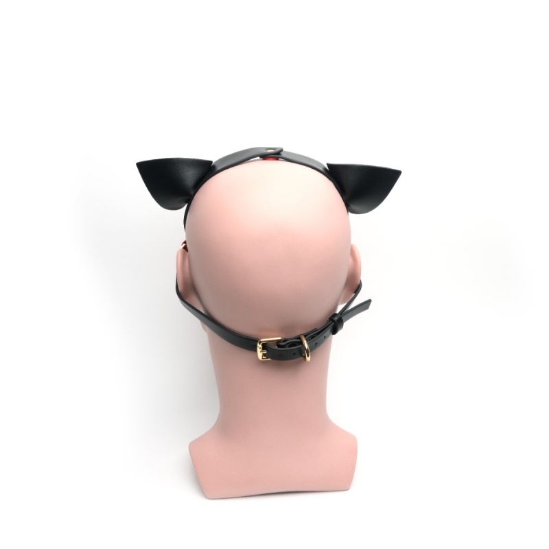 665 Bondage Pup Hood Black/Rojo 45984