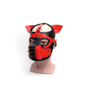 665 Bondage Pup Hood Black/Rot 45988