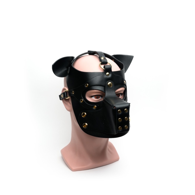 665 Bondage Pup Hood Black/Black 46000