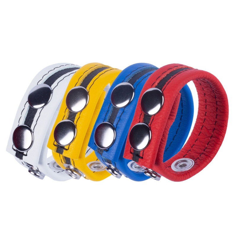 Striped Leather Cock Strap 46005