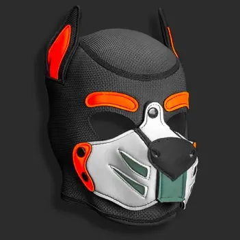 Mr S Leather custom leather K9 puppy hood, made to order | Dark-Ink