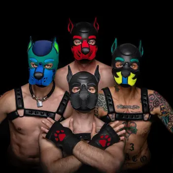 Mr S Leather custom leather K9 puppy hood, made to order | Dark-Ink