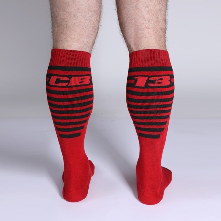 Iron Grip Knee High Socks Rouge Blanc Jaune 47216