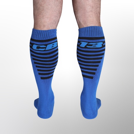 Iron Grip Knee High Socks Bleu Pink White 47577