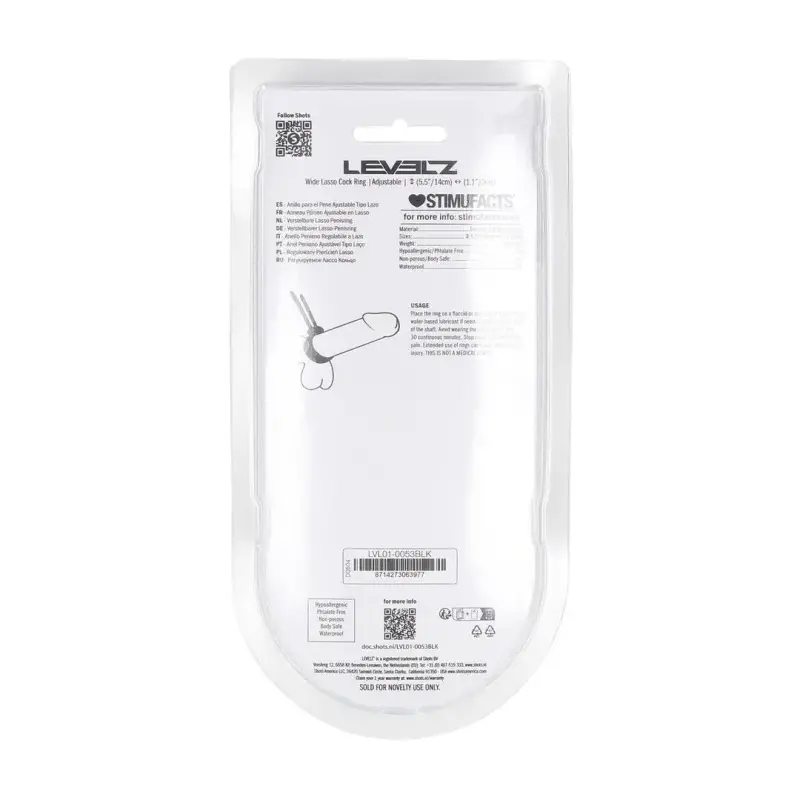 Cockring lasso silicona ajustable LEVELZ 5mm negro | Dark-Ink