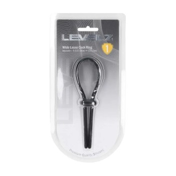 Wide adjustable silicone lasso cockring - 5mm - black
