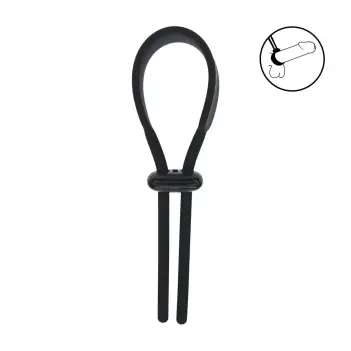 Cockring lasso silicona ajustable LEVELZ 5mm negro | Dark-Ink