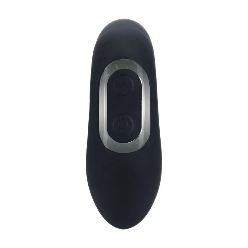 Vibrating heating bendable tapping silicone prostate stimulator - black