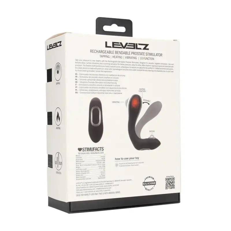 Masajeador próstata LEVELZ tapping calor vibración flexible | Dark-Ink