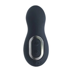 Vibrating and thrusting silicone prostate massager - black
