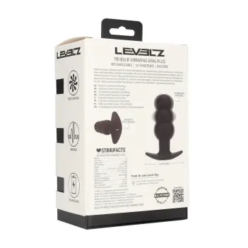 LEVELZ Tri Bulb Vibro-Analplug Silikon drei Stufen schwarz | Dark-Ink
