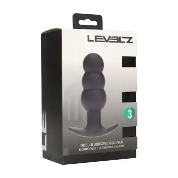 Plug anal vibrador LEVELZ Tri Bulb silicona tres bulbos | Dark-Ink