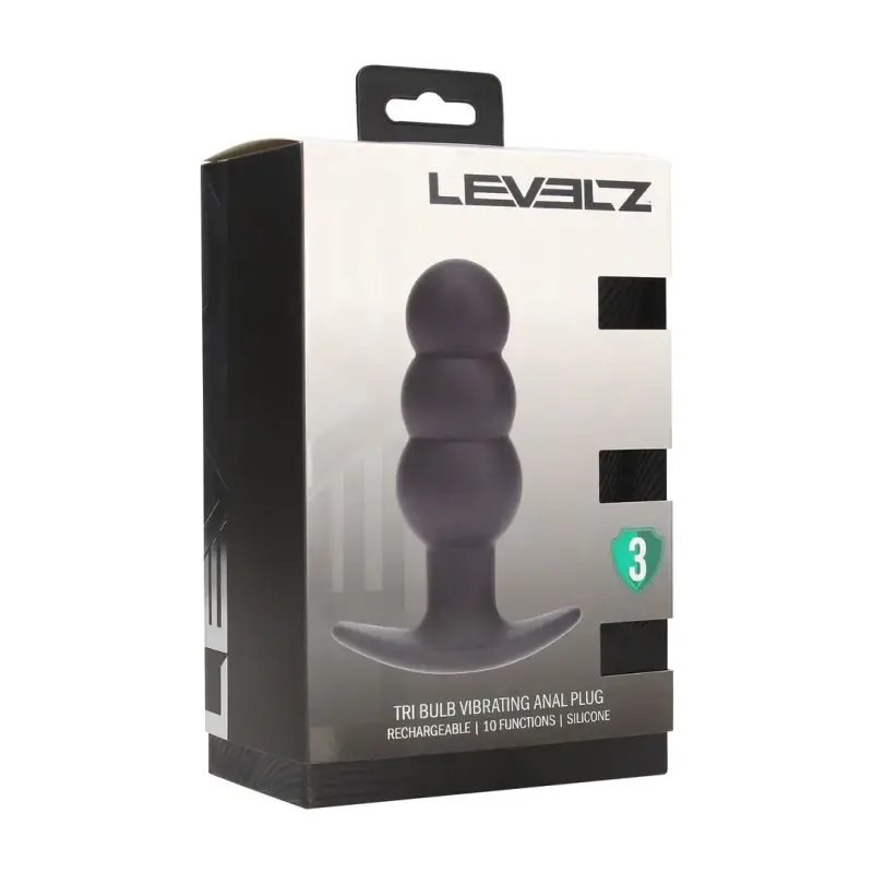 LEVELZ Tri Bulb Vibro-Analplug Silikon drei Stufen schwarz | Dark-Ink