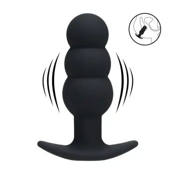 Plug anal vibrador LEVELZ Tri Bulb silicona tres bulbos | Dark-Ink