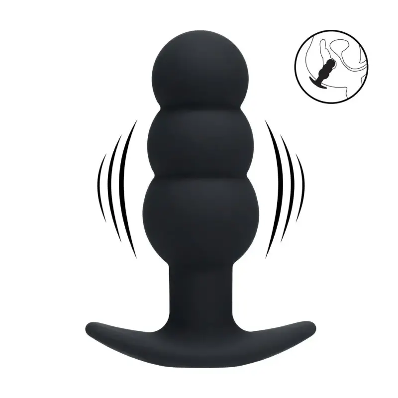 LEVELZ Tri Bulb Vibro-Analplug Silikon drei Stufen schwarz | Dark-Ink