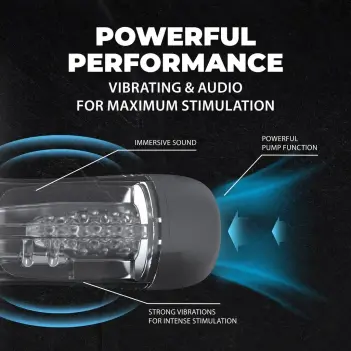 PUMPED SonicPull Masturbator Pump, suction vibration audio | Dark-Ink