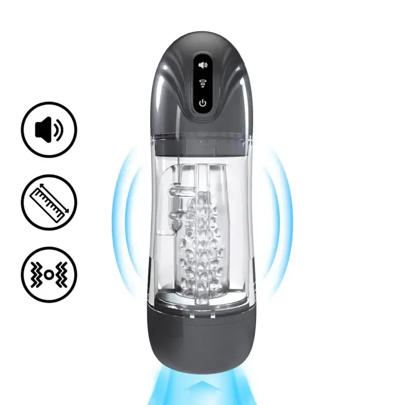 PUMPED SonicPull Masturbator Pump, suction vibration audio | Dark-Ink