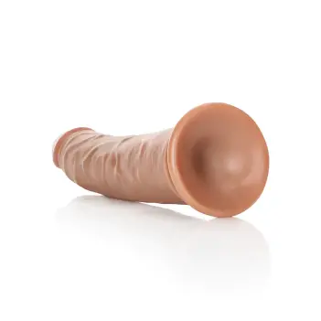Dildo realista slim RealRock 20,5 cm ventosa sin bolas | Dark-Ink