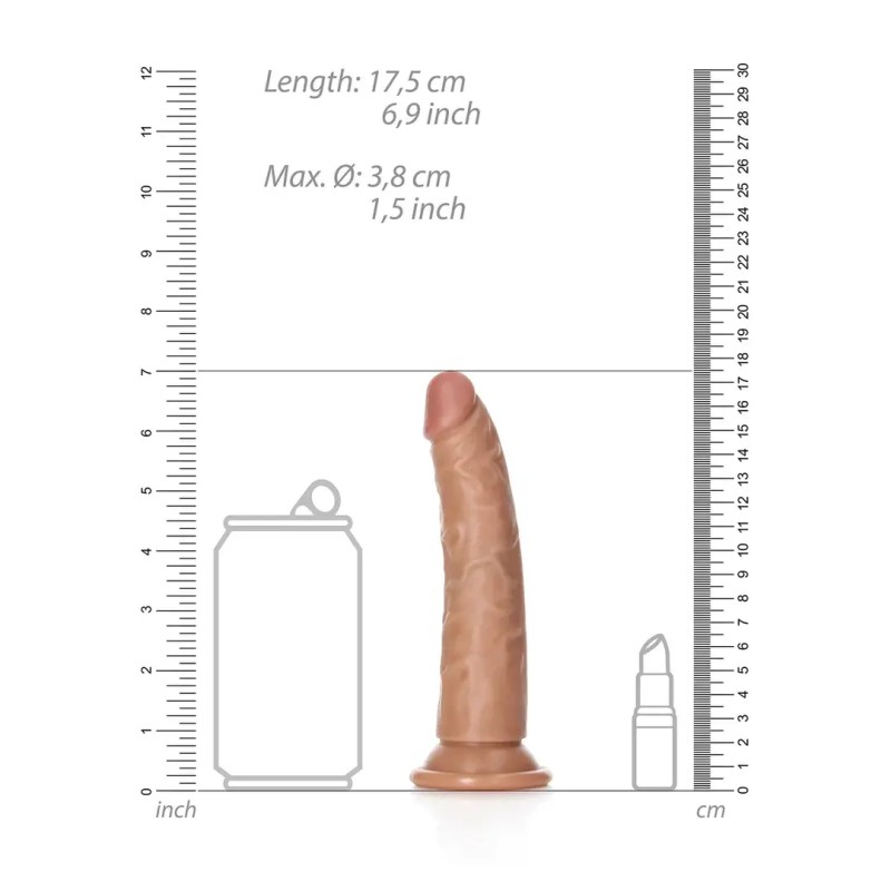 Slim realistic dildo with suction cup