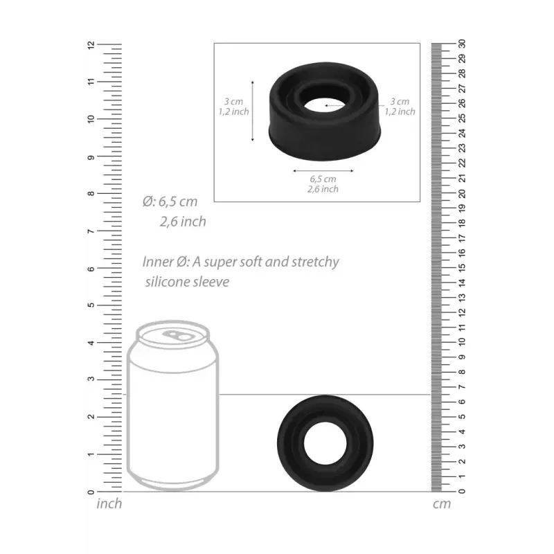 PUMPED Silicone Penis Pump Sleeve, Medium or Large | Dark-Ink