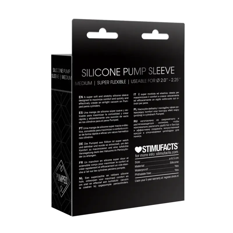 PUMPED Silicone Penis Pump Sleeve, Medium or Large | Dark-Ink