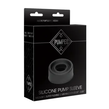 PUMPED Silicone Penis Pump Sleeve, Medium or Large | Dark-Ink