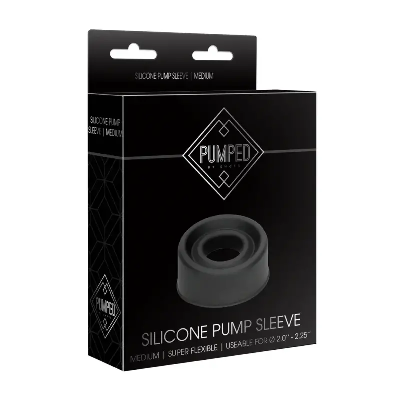 PUMPED Silicone Penis Pump Sleeve, Medium or Large | Dark-Ink