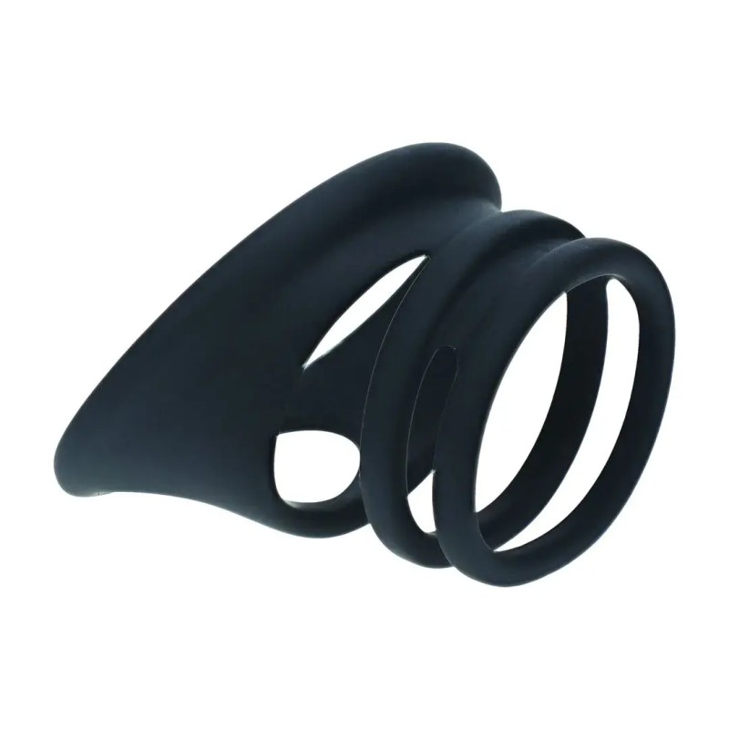 Silicone cock and ball ring set of 4 - black