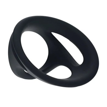 Silicone cock and ball ring set of 4 - black