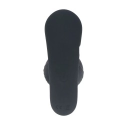 Remote control vibrating liquid silicone anal plug - black