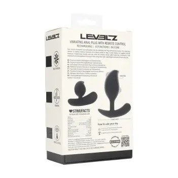 Remote control vibrating liquid silicone anal plug - black