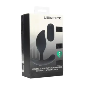 Remote control vibrating liquid silicone anal plug - black