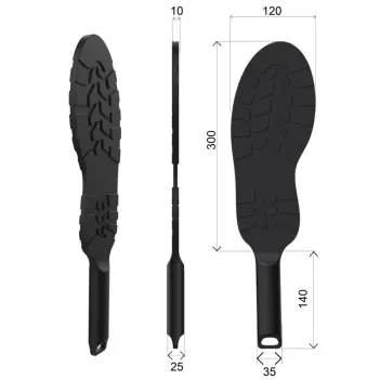 FIST UK Skyhi Spanking Paddle Stiefelform, Leder, BDSM | Dark-Ink
