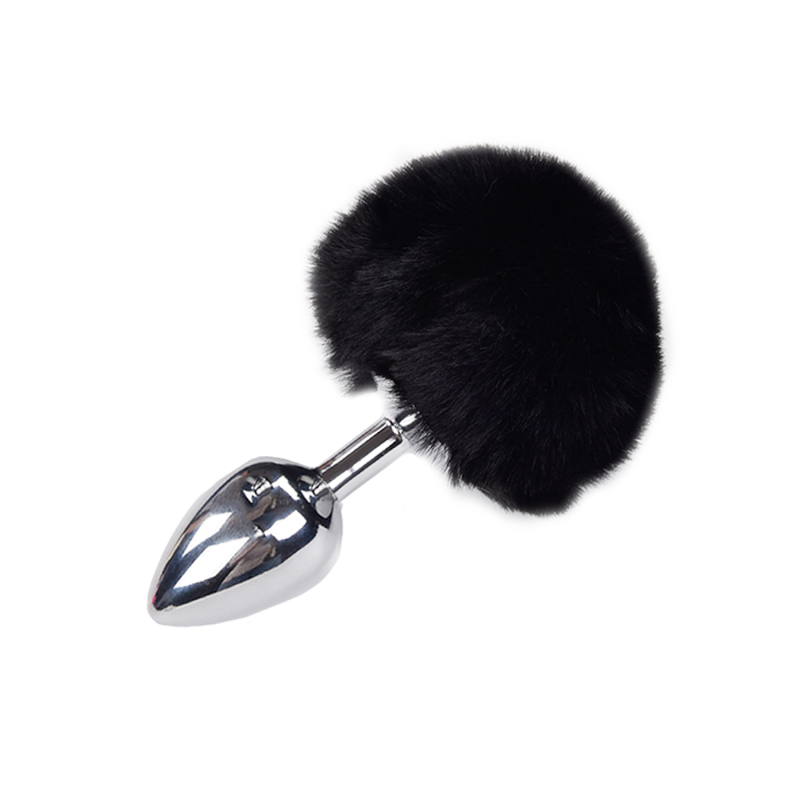 Metal anal fluffy plug