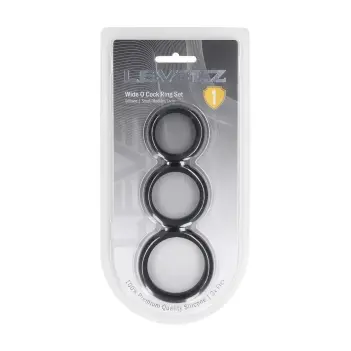 Cockring silicone LEVELZ Wide O lot de 3 profil large | Dark-Ink