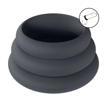 Wide o silicone cockring set of 3