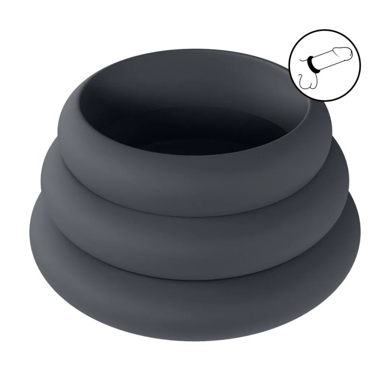 Wide o silicone cockring set of 3