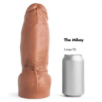 Hankey's Toys The Mikey Uncut Realistic Dildo, 4 sizes | Dark-Ink