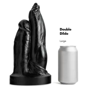 Hankey's Toys Doppel-Dildo, zwei Knoten-Köpfe, 4 Größen | Dark-Ink