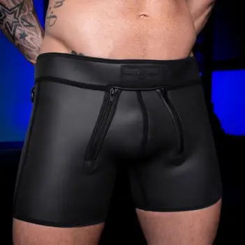 Boxer néoprène Triple Zip Mr S Leather, 3 zips | Dark-Ink